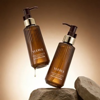 YUERUI Nouvelle Bouteille Pompe Luxe Trapézoïdale à Rayures Uniques 150ml pour Huile Essentielle, Sérum Visage, Crème Corporelle et Lotion