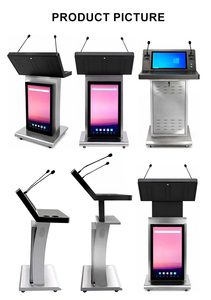 Podio Digitale Intelligente a Doppio Schermo in Metallo per Chiesa, Leggio Interattivo Girevole con Microfono e Schermo Frontale da <span class=keywords><strong>32</strong></span> <span class=keywords><strong>Pollici</strong></span> - Product Image 5
