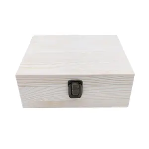 Wholesale Solid MDF Plywood wooden ring boxes Memory Box Natural Wooden creative gift box