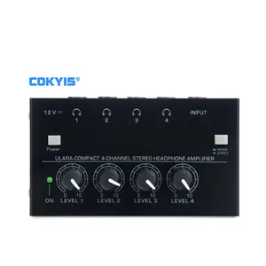COKYIS HA400P4チャンネルヘッドフォンアンプオーディオ信号スプリッター楽器スタジオモニターステレオアンプ