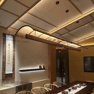 โคมไฟเพดานดีไซน์เนอร์สำหรับร้านอาหาร แบบยาว ขั้ว E27 ควบคุมด้วยสวิตช์ เหมาะสำหรับห้องน้ำชา โรงแรม บาร์สไตล์ญี่ปุ่น และเคาน์เตอร์บาร์ - Product Image 1