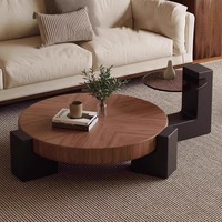 Mesa de Centro Moderna Minimalista de Madera Sólida con Estructura Metálica, Diseño Italiano de Alta Gama, Mueble de Lujo para Sala de Estar