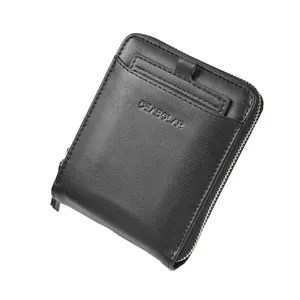 RFID Wallet Male PU Leather Short Wallet with Coin Bag Credit Card Holder Male Money Bag Waterproof Polyester OPP Bag Open