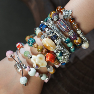 Bracciale in ceramica all'ingrosso in stile cinese gioielli intrecciati per le donne in stile nazionale bancarelle del mercato di san valentino - Product Image 2