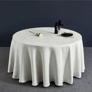 Hot sale jacquard polyester fabric custom hotel banquet Chinese restaurant 120inch round table cloth