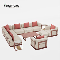 Meubles d'extérieur modulaires imperméables modernes avec coussins, ensemble de canapés en forme de L, balcon, jardin, terrasse, hôtel, canapé d'extérieur sectionnel