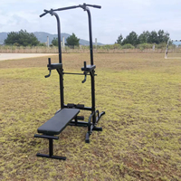 IUNNDS Tour de musculation pliable en acier allié, station de dips et barre de traction réglable, multifonction, portable, pour entraînement de force à domicile