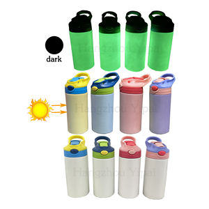 Botella de agua lisa con brillo UV, vaso con 2 funciones, 350ml, para sublimación, cambia de color en la oscuridad - Product Image 1