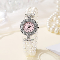 Nouvelle Montre Bracelet Créative en Perles Tendance pour Femme – Montre Bracelet Élastique de Niche