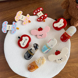 Pinzas para el Cabello de Acetato con Dibujos Animados, Pinzas de Pico de Pato Versátiles, Pinzas para Flequillo Laterales Súper Lindas, Pinzas para el Cabello Simples y Dulces - Product Image 1