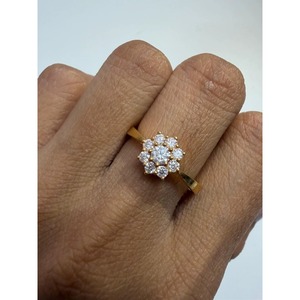 Bague empilable Fleur de Diamant, Diamant de laboratoire taille ronde, Or massif 14K 18K, Solitaire, Bande florale de luxe, Bague de promesse, Prix de gros usine B2B - Product Image 2