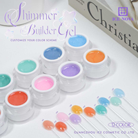 ICE NOVA Gel de construction non toxique scintillant pour ongles, 34 couleurs avec micro-paillettes, gel de construction fort pour extension d'ongles, vente en gros pour salons