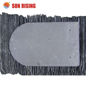 หินชนวนแบบแยกตามธรรมชาติแผ่นหลังคาสีดำ400x200mm แบบมีรู - Product Image 3