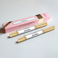 Stylo à huile pour cuticules avec logo personnalisé 100% huiles de jojoba biologiques hydratent les ongles fissurés 3ML tube doré huile naturelle pour cuticules pour ongles