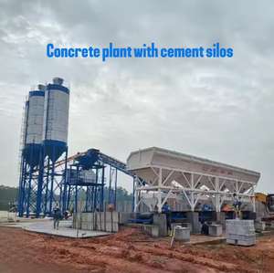 Planta Mezcladora de Cemento y Concreto Totalmente Automática de 60m/h, Planta Mezcladora Móvil y Fija con Motor, Caja de Cambios Inclinada - Product Image 2