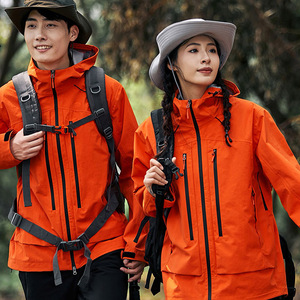 Unisex Windproof Hard <b>Shell</b> Jacket Multi Pocket Single Layer Outdoor Hiking Travel Wear - Product Image 3