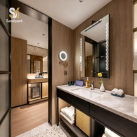 Ensemble de meubles de chambre d'hôtel de luxe, lit queen-size, fabrication sur mesure, tête de lit moderne, mobilier pour hôtel cinq étoiles, villa, appartement