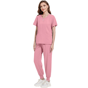 42162 Traje de Trabajo de Hospital para Doctor, Chaqueta y Pantalones Largos de Sarga con Logotipo Personalizado, Ropa de Trabajo Unisex - Product Image 1
