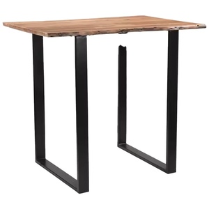 Mesas de Bar Live Edge, gabinetes de sala de estar con artesanías de madera maciza y metal con taburete de bar, muebles para hoteles y bares - Product Image 1