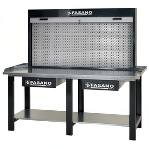 Fasano Tools Workbench Steel Frame 60 In With Pegboard Back And <b>Drawers</b> For <b>Workshop</b> Use - Product Image 2