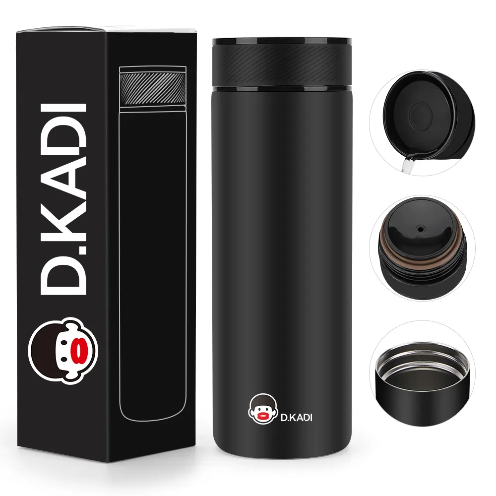 Kuangdi — bouteille à café sous vide à Double paroi, contenant d'eau thermique tactile, pour voyage, Logo personnalisé, nouveau Design, 360 degrés