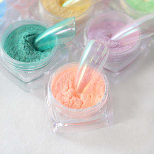 White Fairy Ice Pearl Chrome Pigment Shell Nails Dust Mirror Aurora Nail Art Powder - Product Image 6