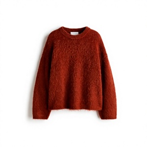 Sweat-shirt en mohair pour femme, personnalisé, doux et duveteux, pull oversize à col rond, chaud, hiver, décontracté, streetwear, vêtements de luxe, fabrication - Product Image 5