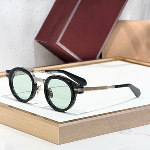 Delage Retro <b>Round</b> <b>Sunglasses</b> Brown Metal <b>Frame</b> Resin Lenses UV400 Polarized Unisex Street Style - Product Image 3