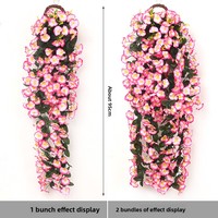 Pabrik Grosir Bunga Morning Glory Buatan 158 Tangkai, Bunga Hias Dinding, Ornamen Dalam & Luar Ruangan untuk Ruang Tamu