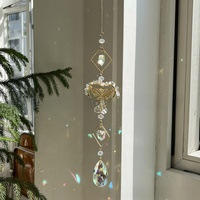 Attrape-soleil en cristal naturel, carillon éolien, décoration suspendue pour jardin en forme de papillon et de cœur, cadeau significatif pour Noël et anniversaire, vente en gros