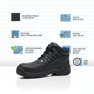 Scarpe Antinfortunistiche <span class=keywords><strong>S3</strong></span> Personalizzabili per Uomo, Punta in Acciaio, Resistenti all'Olio, Impermeabili, in Pelle, <span class=keywords><strong>Calzature</strong></span> Protettive per il <span class=keywords><strong>Lavoro</strong></span> - Product Image 2