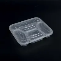 Récipient alimentaire en plastique jetable à plusieurs compartiments de vente chaude, boîte à lunch alimentaire PP micro-ondable