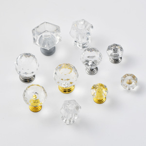 Acrylic <b>Cabinet</b> <b>Knobs</b> Round Minimalist Style For Bathroom Kitchen Furniture Handles Modern Design Injection Molding Plastic - Product Image 1