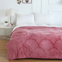 FY couverture polaire Sherpa Ultra douce motif Jacquard floral moderne 100% polyester couverture de lit en peluche chaude pour l'hiver