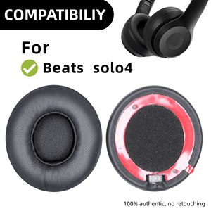 Coussinets d'oreille en peau d'agneau de remplacement <span class=keywords><strong>pour</strong></span> <span class=keywords><strong>casque</strong></span> supra-auriculaire sans fil <span class=keywords><strong>Beats</strong></span> Solo 4 Coussinets d'oreille Solo4 <span class=keywords><strong>Casque</strong></span> en <span class=keywords><strong>mousse</strong></span> à isolation phonique - Product Image 2