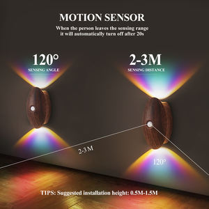 مصباح ليلي حديث ذكي USB قابل لإعادة الشحن مصباح ليلي لاسلكي مغناطيسي نيون RGB مصباح جداري لغرف النوم بجانب السرير - Product Image 4