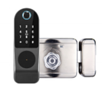 Serrure de porte intelligente Tuya WiFi avec empreinte digitale 5 en 1, déverrouillage par mot de passe anti-espionnage, carte IC, contrôle à distance par application PST-EA1