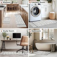Tapis de cuisine anti-fatigue pour sol, lot de 2, tapis de cuisine géométriques marocains, tapis de cuisine rembourrés pour travailler debout