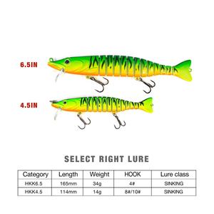 Leurre de pêche en plastique ABS, leurre coulant multi-segmenté pour nageurs, leurre de pêche articulé en tissu, vente en gros - Product Image 2