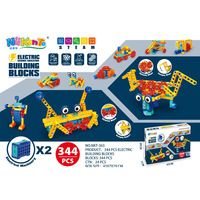 Blocs de construction en plastique ABS motorisés STEAM Technology, 180 pièces, grandes particules, engrenages mécaniques, puzzle électrique éducatif