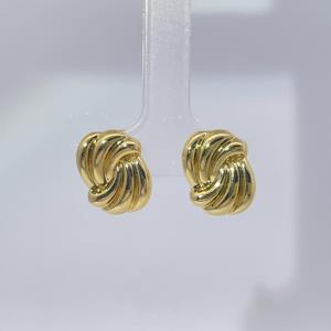 Boucles d'oreilles en laiton plaqué or vintage classiques à la mode torsadées élégantes françaises texturées pour femmes Tianyu Gems - Product Image 2