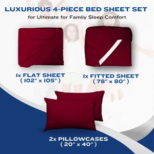 Set di Lenzuola King Size - 4 Pezzi Traspiranti e Rinfrescanti - Lenzuola King fino a 38 cm di Profondità con Tasche Laterali 100% Cotone Spazzolato - Biancheria da Letto per Hotel - Product Image 6