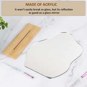 Gương Trang Điểm Thẩm Mỹ Không Đều, Gương Acrylic Để Bàn Trang Trí Daizysight Không Khung Với Gương Trang Điểm Bằng Gỗ 1000G - Product Image 3