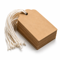 Étiquettes suspendues en papier kraft vierges avec ficelle |   Étiquettes cadeaux marron avec œillet métallique doré et corde en coton pour vêtements