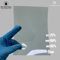 Película de tinte para ventanas de coche PET Glass Tint Film, con nanotecnología, bloquea rayos UV e IR, antiarañazos, alta definición, 2mil, película solar para ventanas, 5 años de duración.