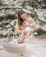 Panier de rangement pour couches, panier à couches en corde de coton de style bohème, grand et robuste, panier de rangement portable pour produits pour bébés