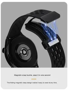 สายนาฬิกาซิลิโคนพร้อมส่ง สำหรับ Samsung Huawei และสายนาฬิกาเปลี่ยนได้ขนาด 22 มม. แบบแม่เหล็ก - Product Image 5