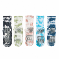 Chaussettes de Pilates Tie Dye antidérapantes avec logo personnalisé pour femmes, idéales pour la gym, le fitness et le yoga