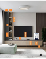 Meuble TV multifonctionnel de luxe moderne en bois massif, table TV, meuble de salon, unités murales TV pour salon