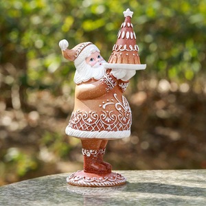 Decorazione Natalizia Personalizzata, Statuetta in Resina di Babbo <span class=keywords><strong>Natale</strong></span> e Signora Babbo <span class=keywords><strong>Natale</strong></span>, Casa di Pan di Zenzero da Tavolo - Product Image 3